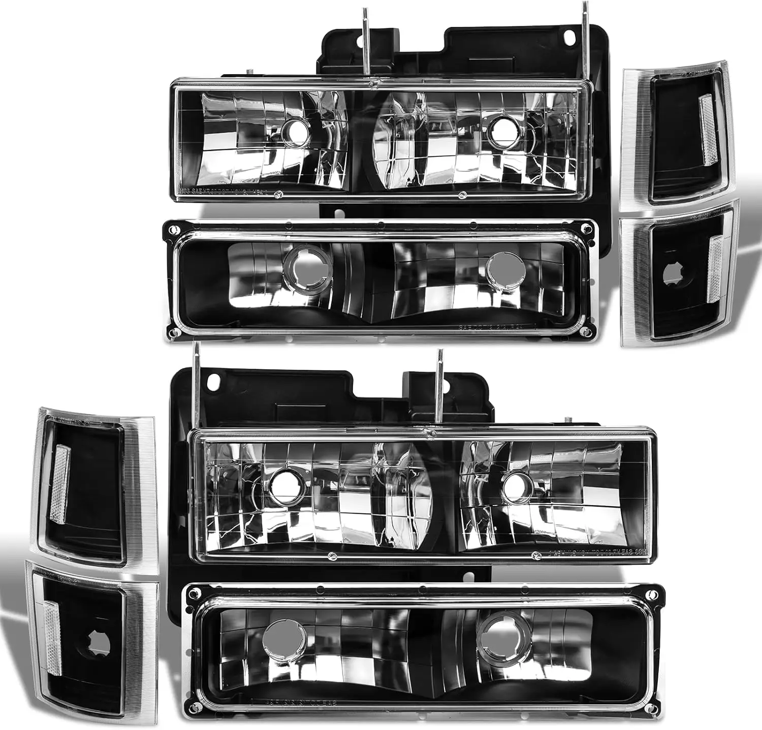 

Headlight Assembly Compatible with 1994 1995 1996 1997 1998 Chevy C/K 1500 2500 3500 Silverado Suburban Not For GMC Models, Blac