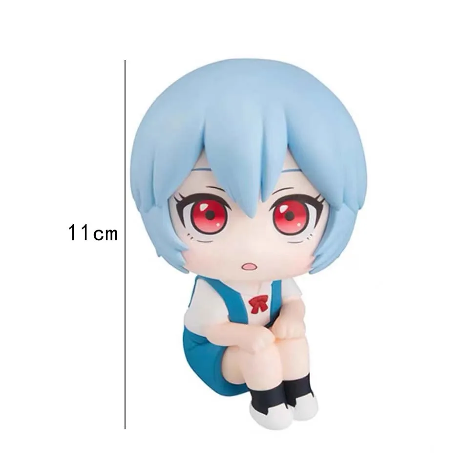 10CM Anime Evangelion Ayanami Rei Figure Souryuu Asuka Langley Look Up EVA Sitting Model Toy Doll Aciton Figure PVC Ornament view 6