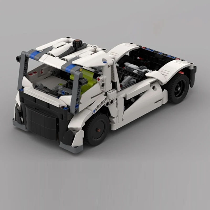 City Car Model MOC Building Bricks White High-Performance Truck Modular Technology Children Holiday Gifts Assemble Toys Suit