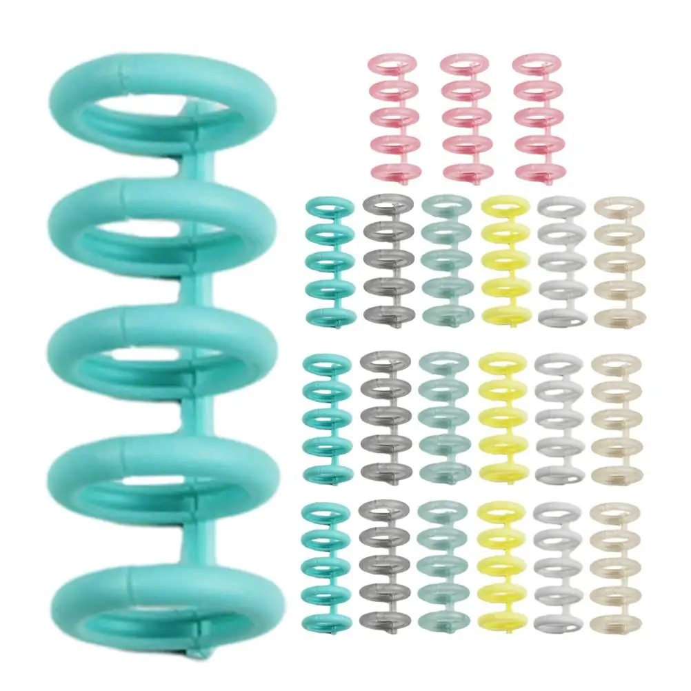 30 قطعة 5 حفرة فضفاضة ورقة دفتر استبدال البلاستيك DIY بها بنفسك البلاستيك فضفاضة ورقة الموثق خواتم كتاب خواتم للمنزل مكتب المدرسة