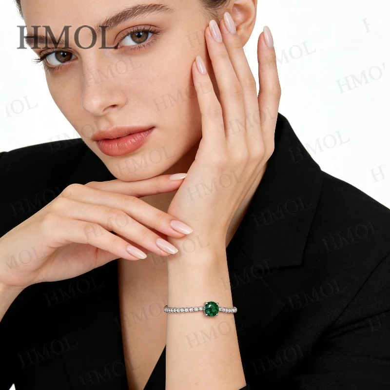 D سوار من الذهب الأبيض الأبيض مع مختبر نمت الزمرد روبي بارايبا جولة مثقف الأحجار الكريمة ثلاثة حجر الملونة غرامة المجوهرات