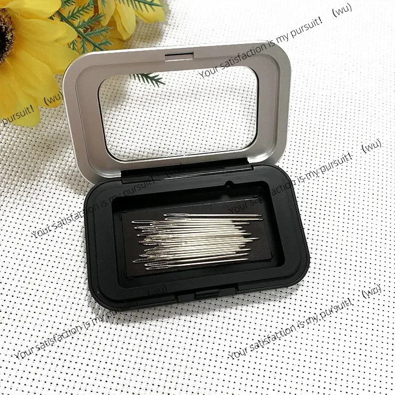 ZOCI-Magnetic Box Black Rectangle Sewing Needle Holder Case Buttons Pins Needlework Storage Box for Sewing Tool Accessories