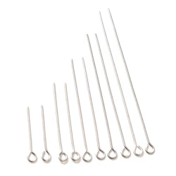 No Fade 100pcs/Lot 20 30 35 40 70 mm Stainless steel Eye Pins Findings Eye Head Pins For Jewelry Making DIY Supplies Accessories