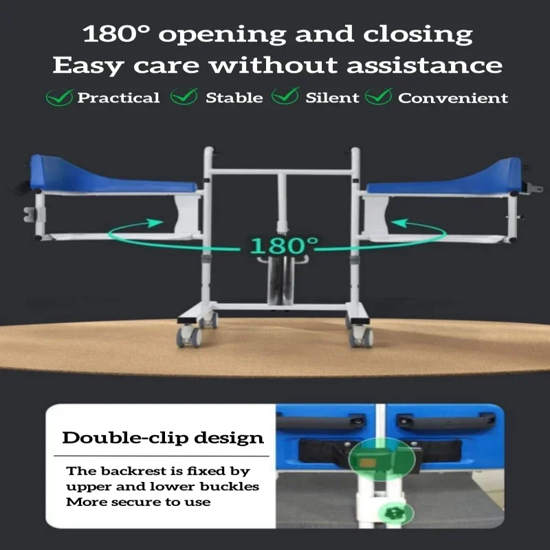 Sedia di trasferimento idraulica all'ingrosso calda per sedia per assistenza agli anziani sedia per doccia sedia a rotelle per trasferimento paziente con ascensore idraulico