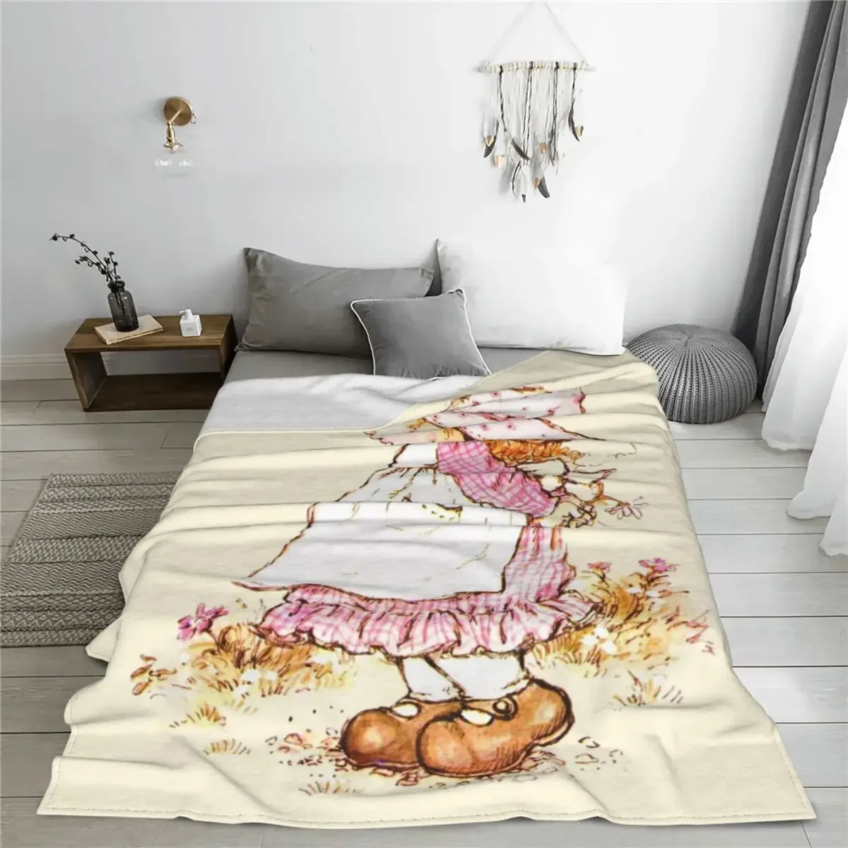 Cobertor de relax veludo ultra macio para sofá, cobertor para cama, cobertor decorativo para menina jane flower, acessórios merch