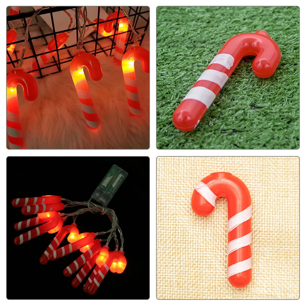 20 Pcs y Cane Shaped LED String Lights Outdoor Lights Cane Decors Warm Colorful Christmas Party Layout Prop Home Festival