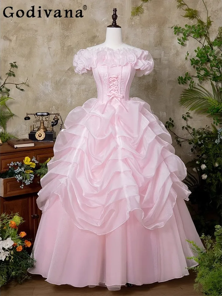 

2025 New Pink Lolita Evening Dress Temperament High-end Student Bar Mitzvah Princess Sweetheart Girl Dresses