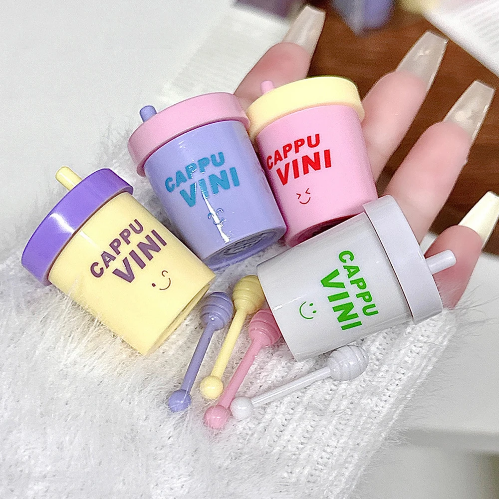 Cappuvini Three-pack Cute Straw Cup Lip Gloss Moisturizing Long-lasting Makeup Color Water Gloss Lip Glaze