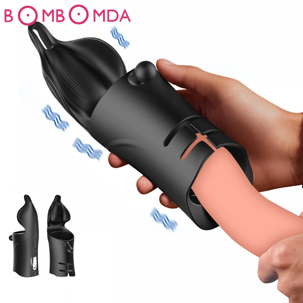 Penis Vibrator For Men Double Motor Sex Machine Glans Massager Penis Delay Trainer Automatic Male Masturbator Sex Toys for Adult