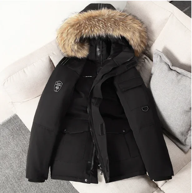 Winter new men\'s down jacket high quality white down jacket youth thick cargo lovers coat 4XL