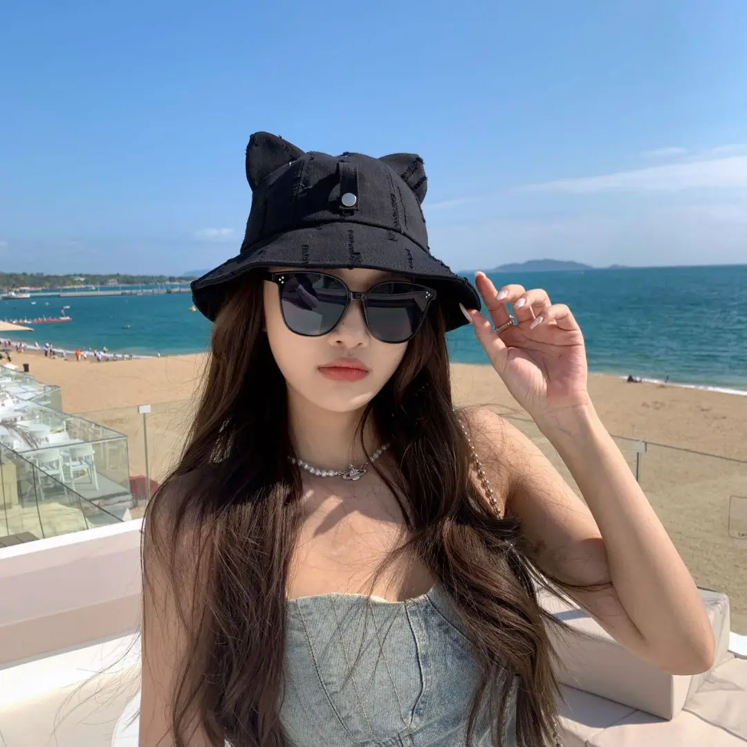 Cute Cartoon Bucket Hat With Glasses Women Spring And Summer Fashion Bob Chapeau Outdoor Sunscreen Sun Fishing Cap Panama