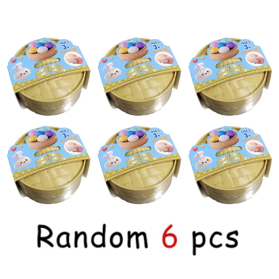 Kawaii Dumpling Squishy Speelgoedset Anti-Stress Fidget Eten Knijp Speelgoed Varken Kuiken Panda Designs Stressbal Cadeau voor de lol