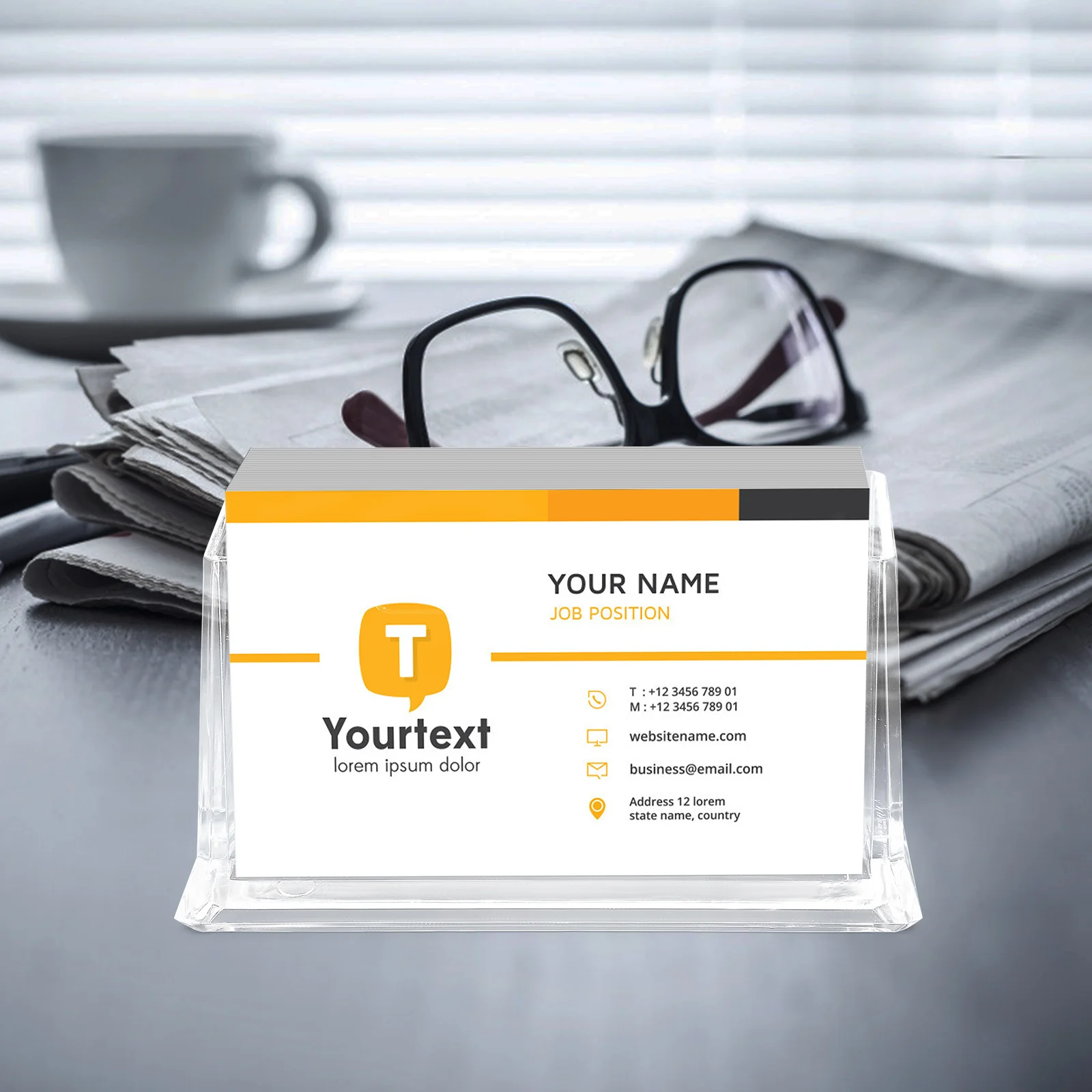 

2pcs Business Holder Transparent Acrylic Desk Organizer Vertical Card Stand For Name Cards Display Storage Tabletop Card Holder