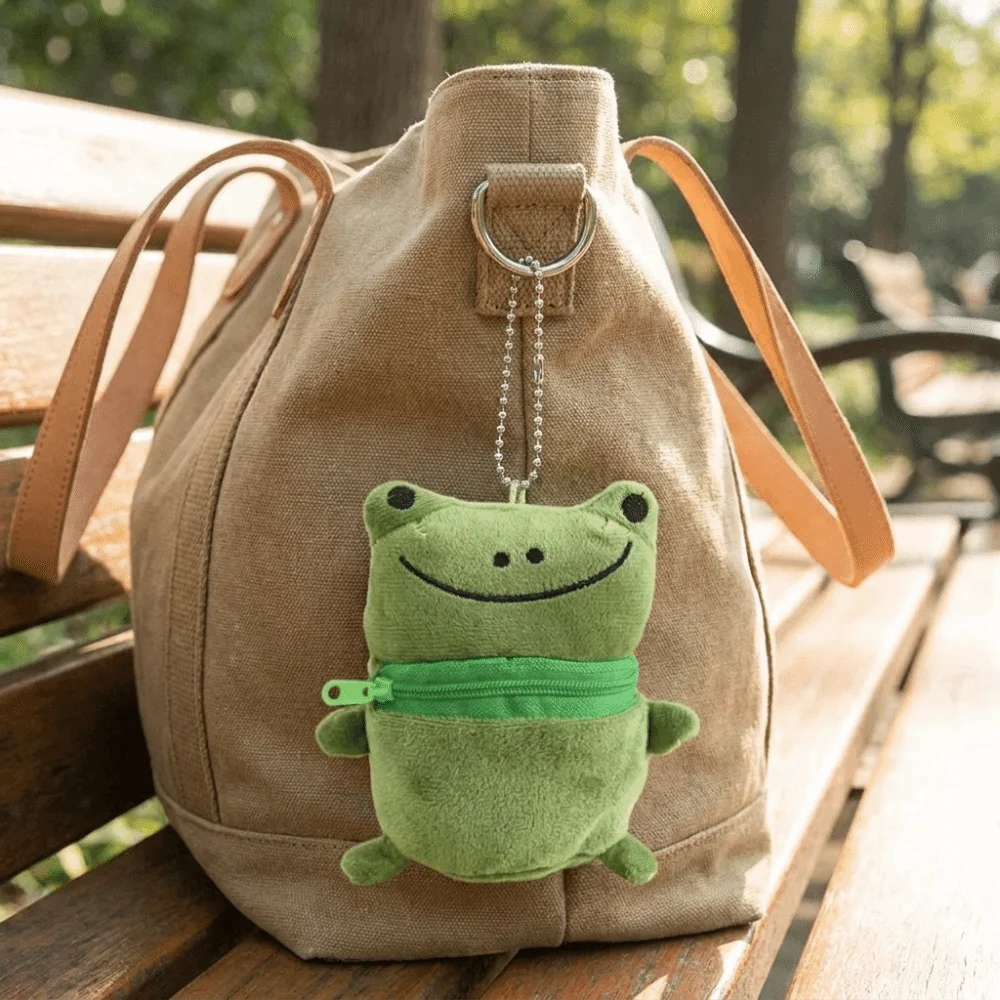 Daily Fluffy Cartoon Coin Purse Cute Keychain Pendant Soft Mini Size Animal Shape Earphone Storage Bag Birthday Gift