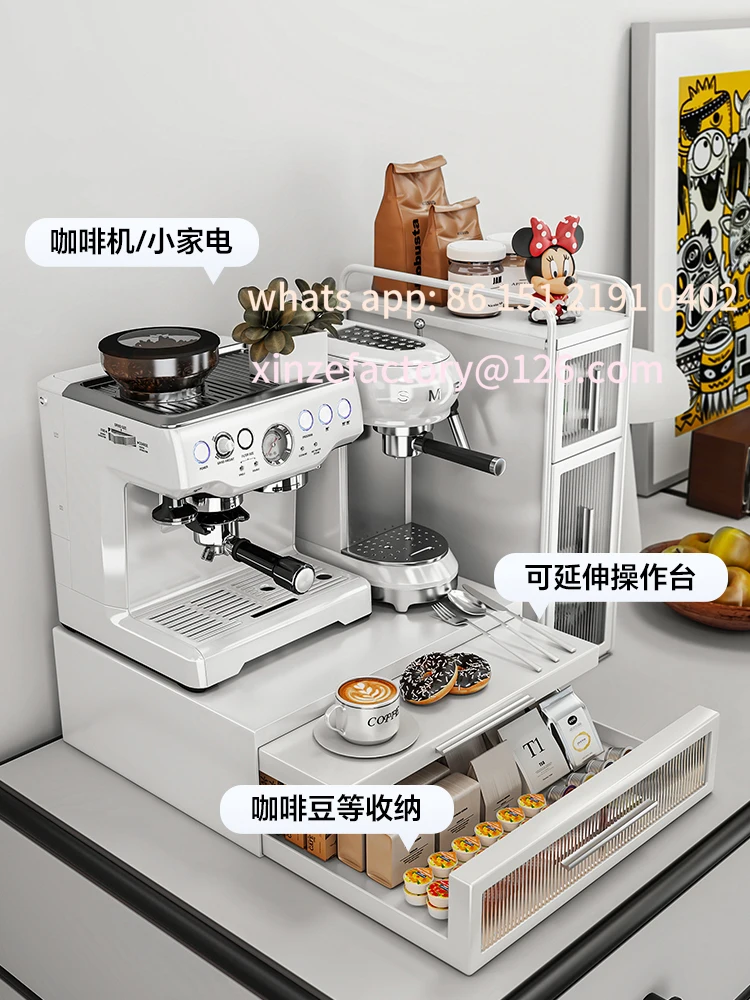 Customizable coffee machine holder, water bar, ceiling, double door water cup storage cabinet