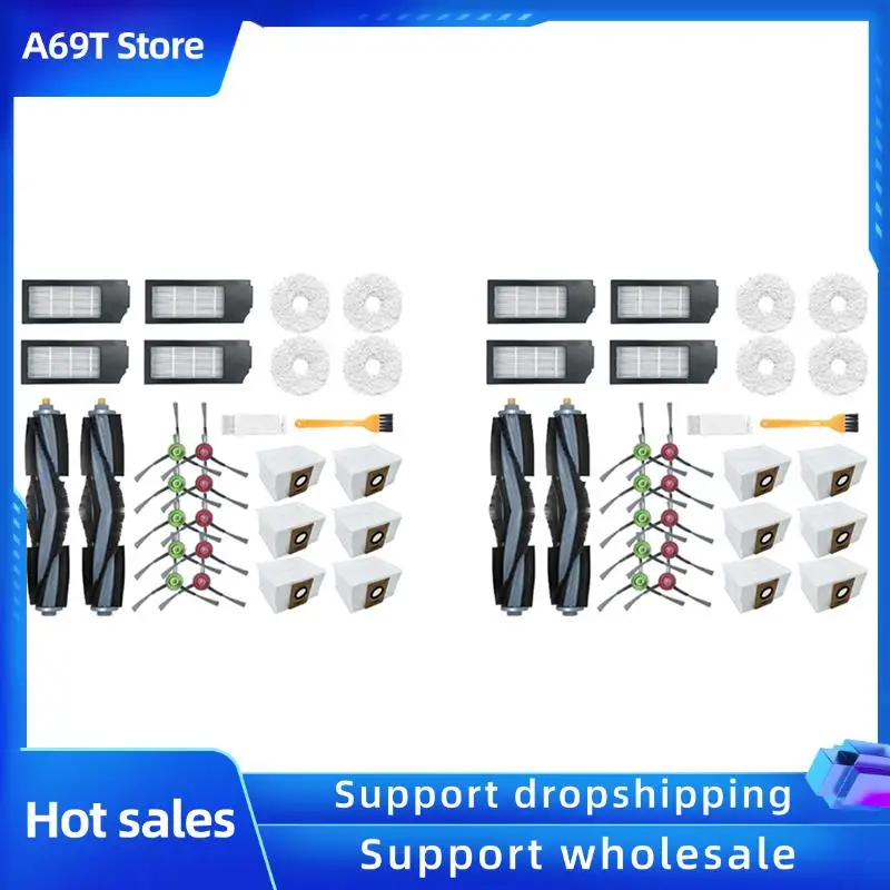 

A69T 2X для Ecovacs Deebot X1 Omni/Turbo, мешок для пыли, комплект основной щетки, HEPA-фильтр, швабра, ткань для чистки, аксессуары для пылесоса