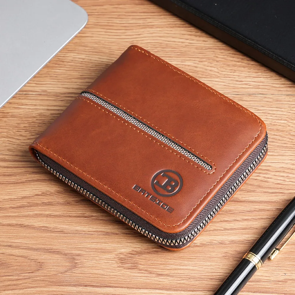 Portafoglio da uomo mini in pelle PU Borsa per carte corta multifunzionale di grande capacità Porta carte di credito pieghevole quadrato Organizzatore di portafogli