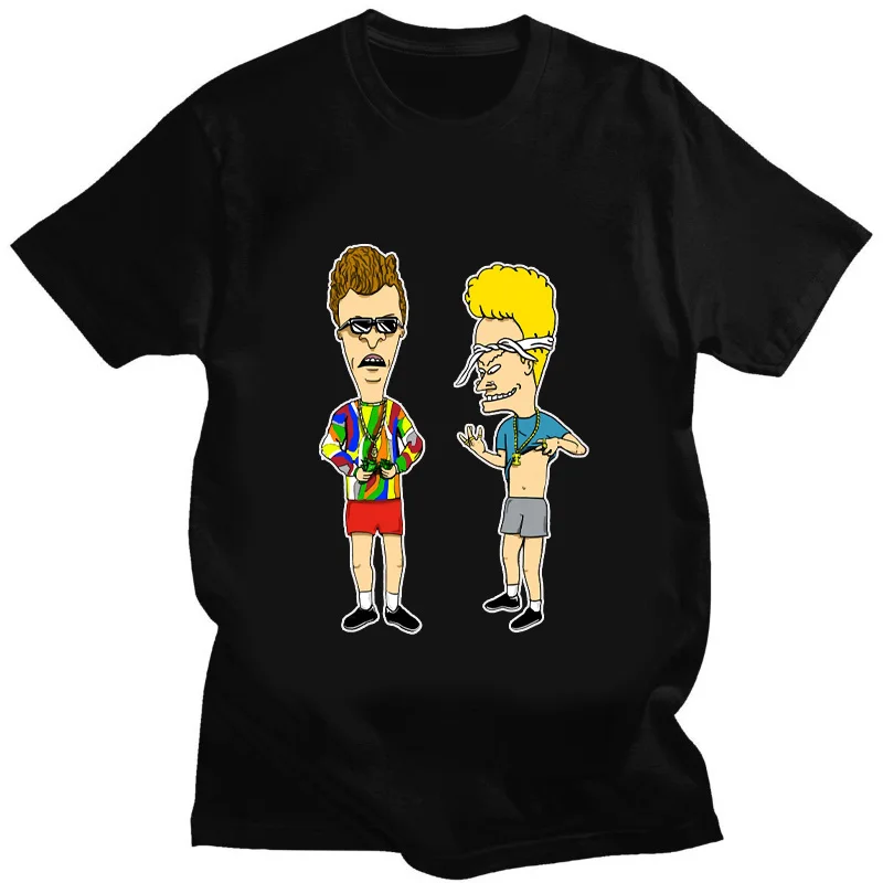 Beavis and Butthead Rock and Roll Print  Fashion Male Short-sleev Humor Creativity Casual Tshirt Men Summer Streetwear Tops Tee