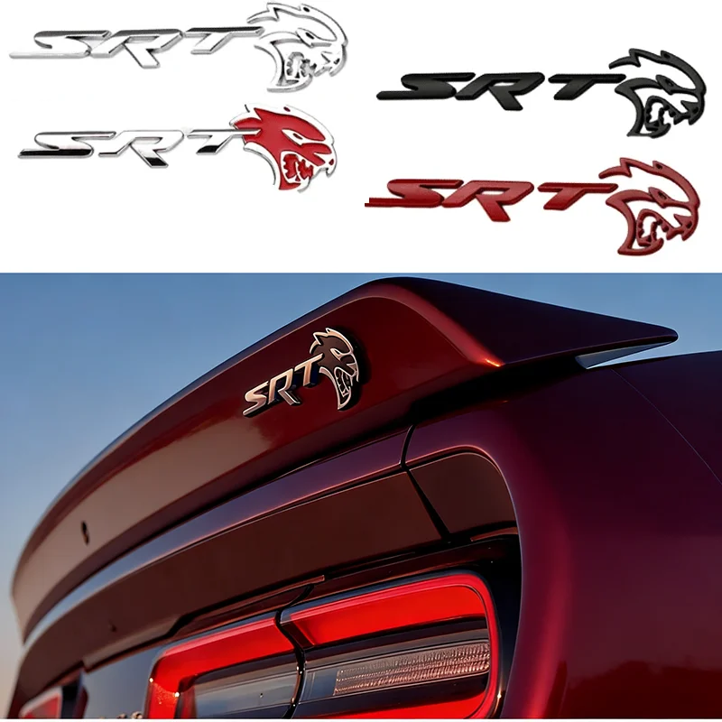 Pegatina 3D de Metal para Carrocería de Coche, Emblema Decorativo para Maletero Trasero, para Dodge SRT, RAM, AVENGER, CALIBER, CARAVAN, Challenger, CHARGER, NITRO