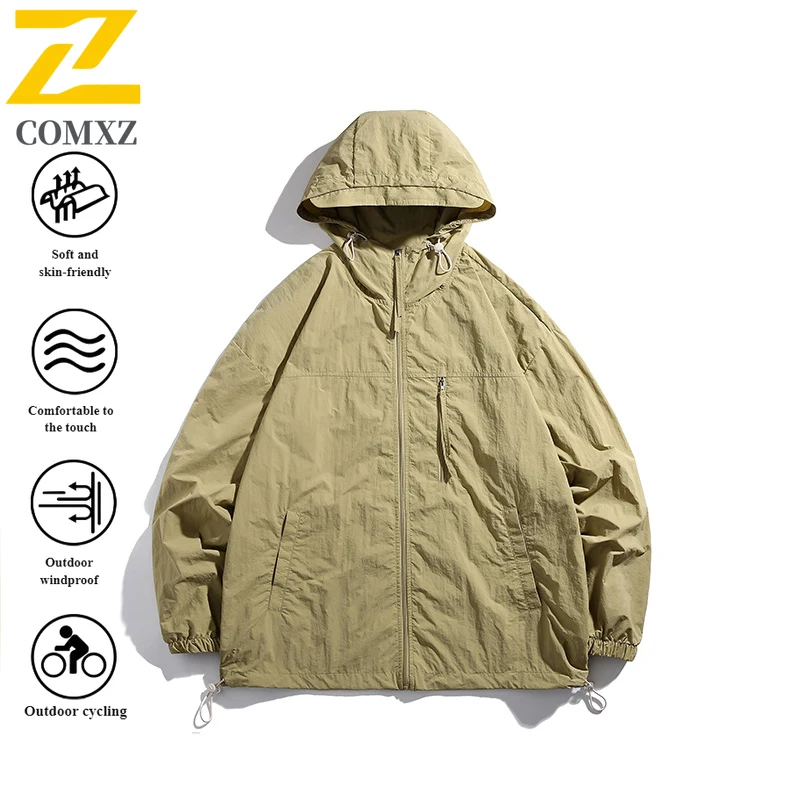 EIAO خمر النمط الأمريكي الأشعة فوق البنفسجية حماية هوديي سترة زوجين UPF50 + فضفاضة تناسب معطف الشمس للمواعدة في المناطق الحضرية في الهواء الطلق السفر 2025 #4