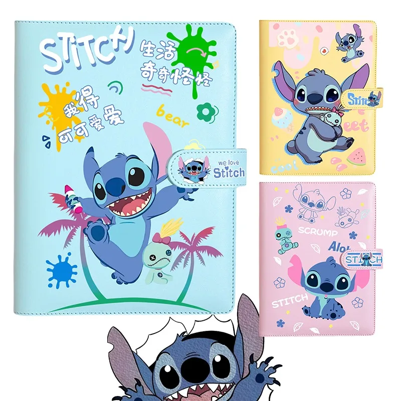 

Disney Stitch Notebook Diary Handbook PU Cover Diary Anime Surrounding School Office Stationery Learning Supplies Holiday Gifts