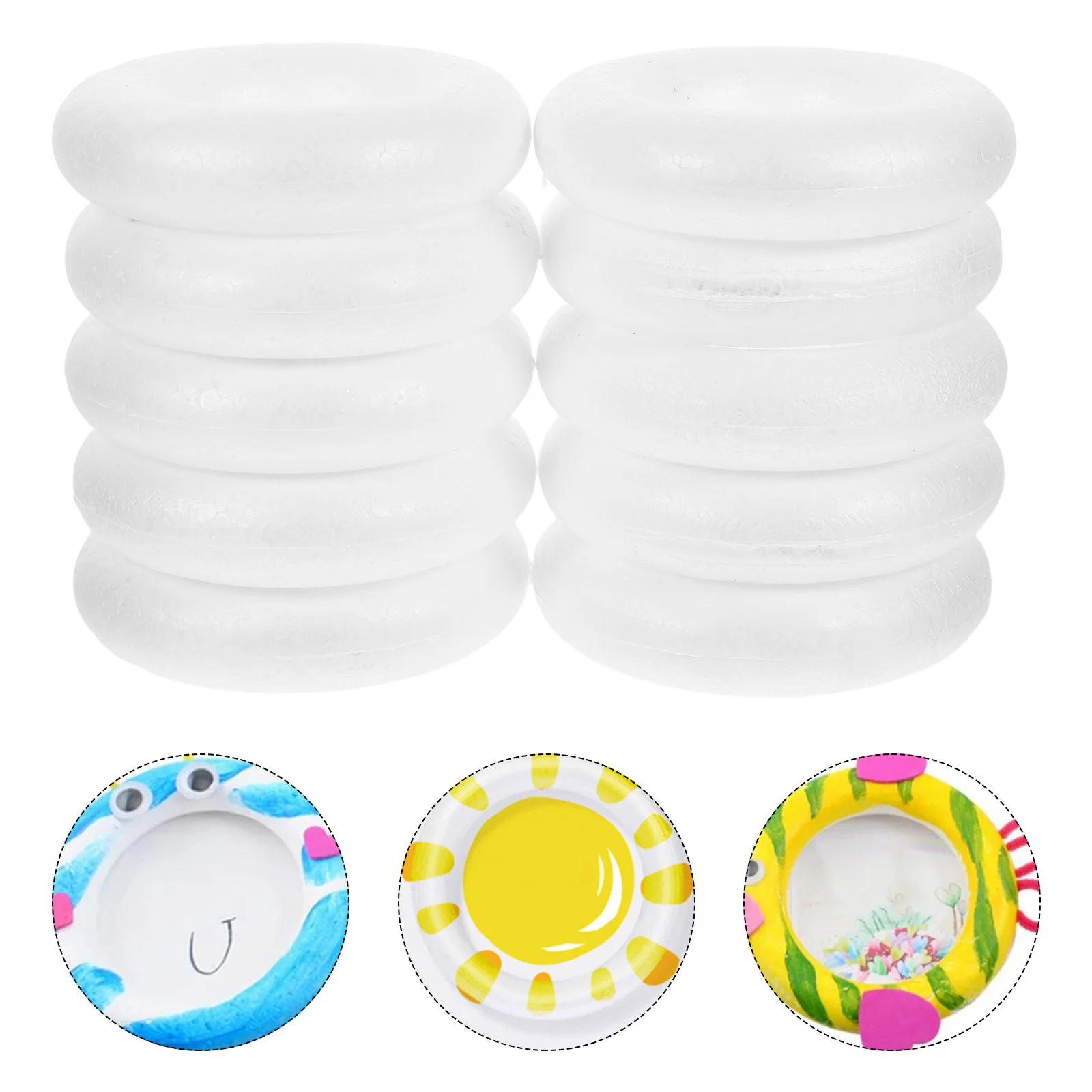 

10Pcs Foam Circles Craft Material Blank DIY Decorative Shapes for Party Christmas Tree Ornament Supplies Foam Circle