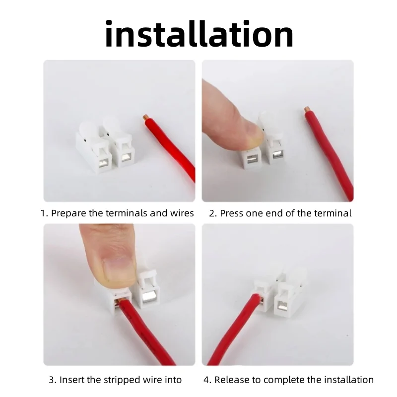 20/30/50/100pcs Quick Wire Terminal CH-2/CH-3 Cable Connector Splice Cable Line Clamp No Screw Terminal Block for Led Strip