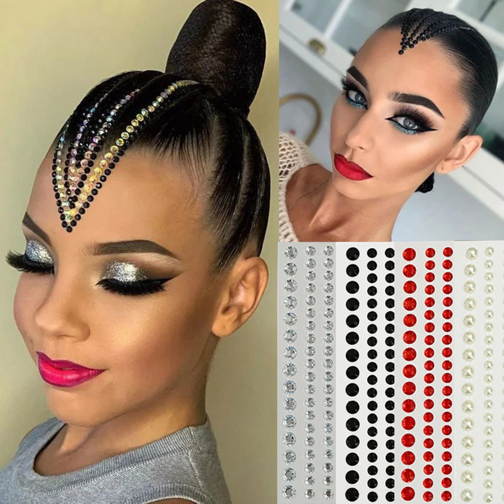 

Самоклеящиеся искусственные волосы для лица разных размеров, 3D украшения для лица, жемчужная наклейка, Красочные Бриллиантовые брови, макияж для женщин, волшебная красота