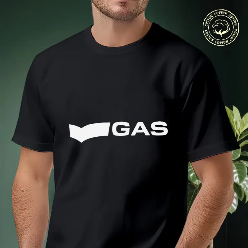 

GAS Letter Pattern Motorcycle T Shirt Cotton Fashion Men And Women Aesthetic High Quality Unisex Top Tees