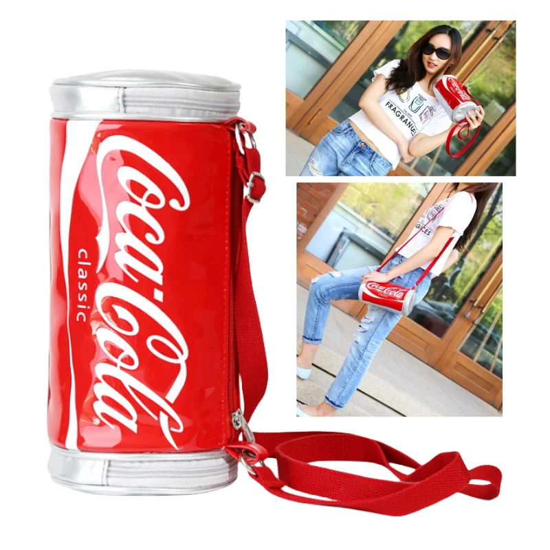 Küçük özgünlük spor çanta Cola stil Crossbody çanta su geçirmez PVC kadınlar için günlük egzersiz eğlence alışveriş çantası