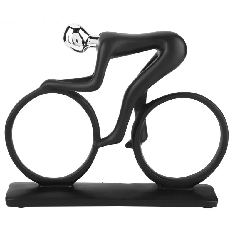 Bicycle Rider Statue Abstract Modern Figurines Sculpture Sportsman Bike Cyclist Cycle Statue Office Living Room Decor