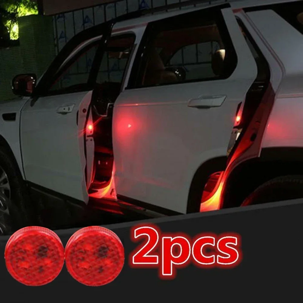 

2pc Universal LED Car Opening Door Safety-Warning Anti-collision Light Magnetic Sensor Strobe Flashing Alarm Lights Parking Lamp