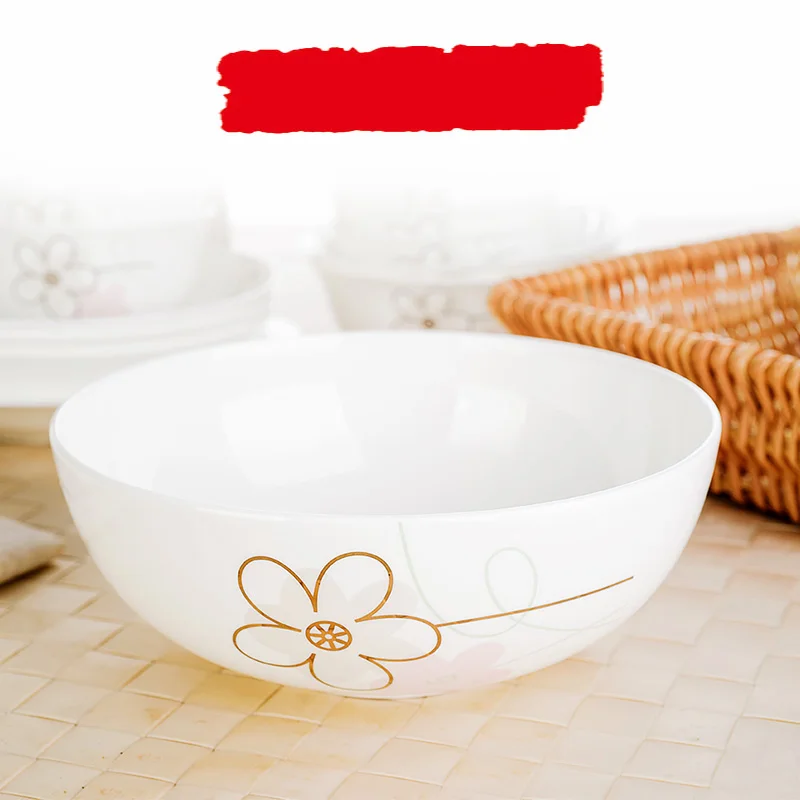 7 Inch, Fine Bone China Chinese Soup Bowl, Cereal Mixing Compartment Food Storage Containers, Porcelain Cristal Bowl