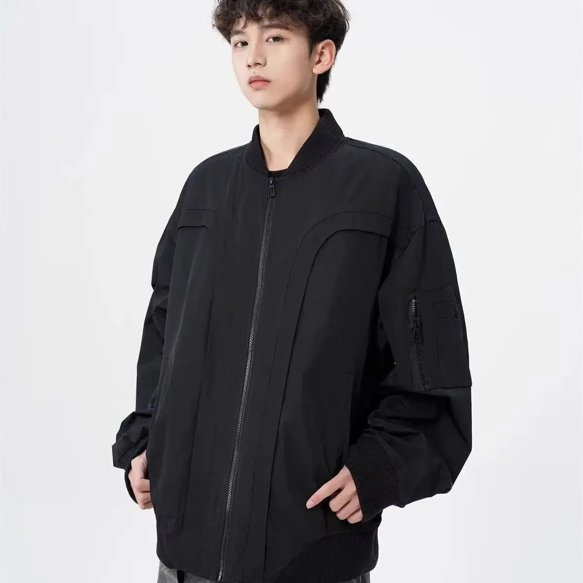 

Американская деконструированная изогнутая летная хлопковая куртка, утолщенная свободная бейсбольная хлопковая куртка, дизайнерская зимняя куртка для мужчин и женщин