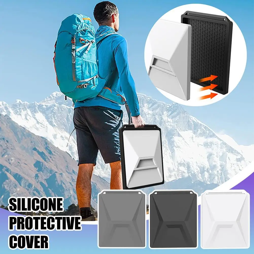 Para Starlink Mini Funda protectora de silicona: impermeable, antigolpes y anticaídas para uso en exteriores con mosquetón