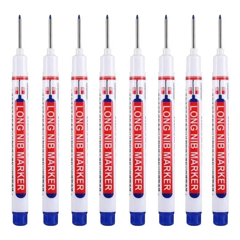 8 Teile/satz 20mm Tiefe Loch Lange Spitze Kopf Marker Für Metall Perforieren Stift Wasserdicht Bad Holzbearbeitung Dekoration Multi-zweck