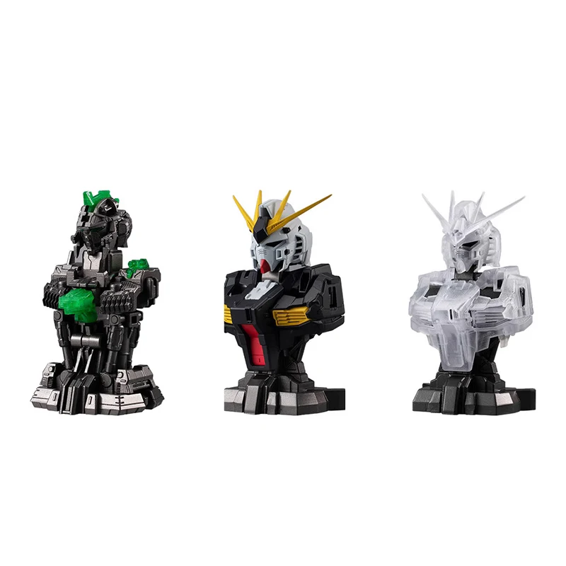 Bandai 3PCS Gashapon Mechanische Buste RX-93 ν Gundam Anime Speelgoed Voor Kinderen Action Figure Geschenken Collectible Model Ornamenten
