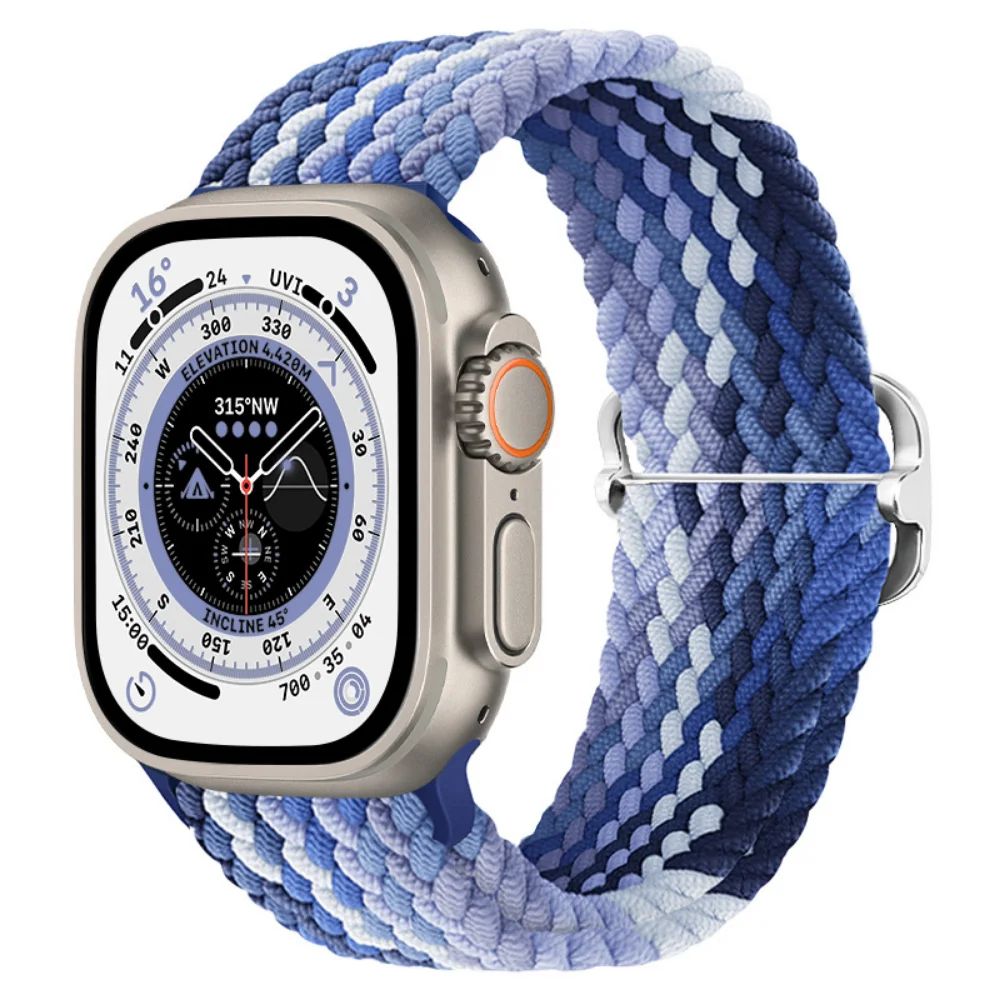 Braided Nylon Strap for Apple Watch Band Ultra 49mm 45mm 44mm 46mm 42mm 41mm 40mm 38mm Elastic Bracelet iWatch 10 9 8 7 SE 4 5 6