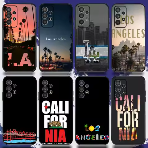 Travel Los Angeles California Phone Case For Samsung S24,S21,S22,S23,S30,Ultra,S20,Plus,Fe,Lite,Note,10,9,5G Black Soft Cover