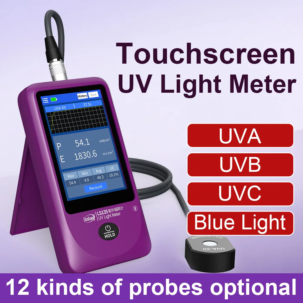 LS135 UV Light Meter Professional UV Lamp Intensity Measurement Ultraviolet Radiometer With UVA UVB UVC Probe