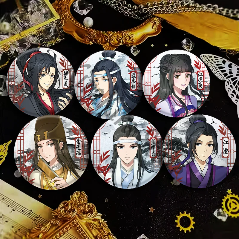 Cartoon Badge Grandmaster of Demonic Cultivation Lan Wangji Brooch Anime Breastpin Cosplay Medal Trinkets Ornaments Gifts