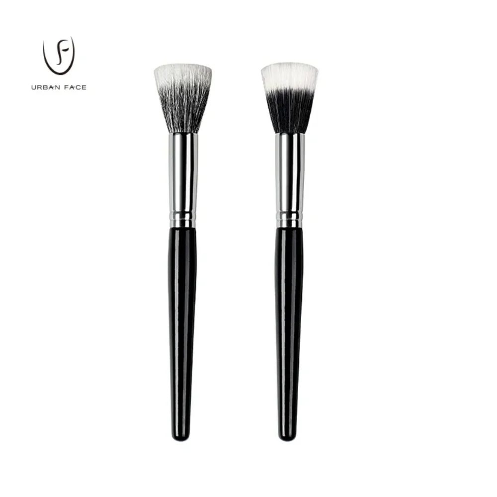 Goat Hair/Synthetic Hair Makeup Brush Wood Handle Single Blush Brushes Flat Head Bristles Rich Blush Facial Powder Brush Beauty