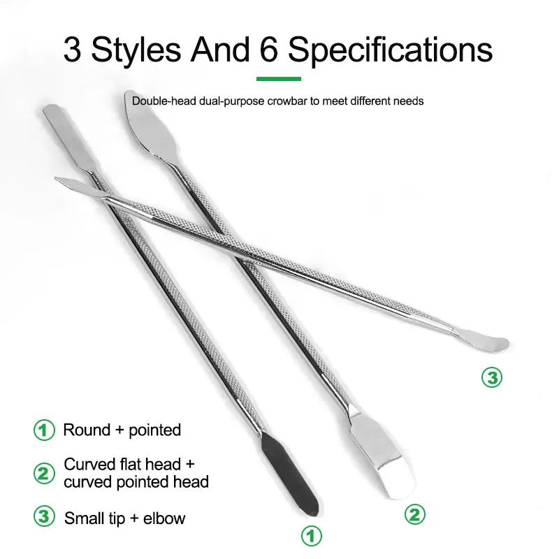 RELIFE RL-065 3-IN-1 Double-Head Metal Crowbar for Mobile Phone Tablet PC Disassemble Tools Set