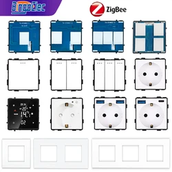 Bingoelec Tuya ZigBee Sockets Function Keys Smart Life Alexa Thermostat DIY Part Plastic Frame Panel EU Standard Socket Switch