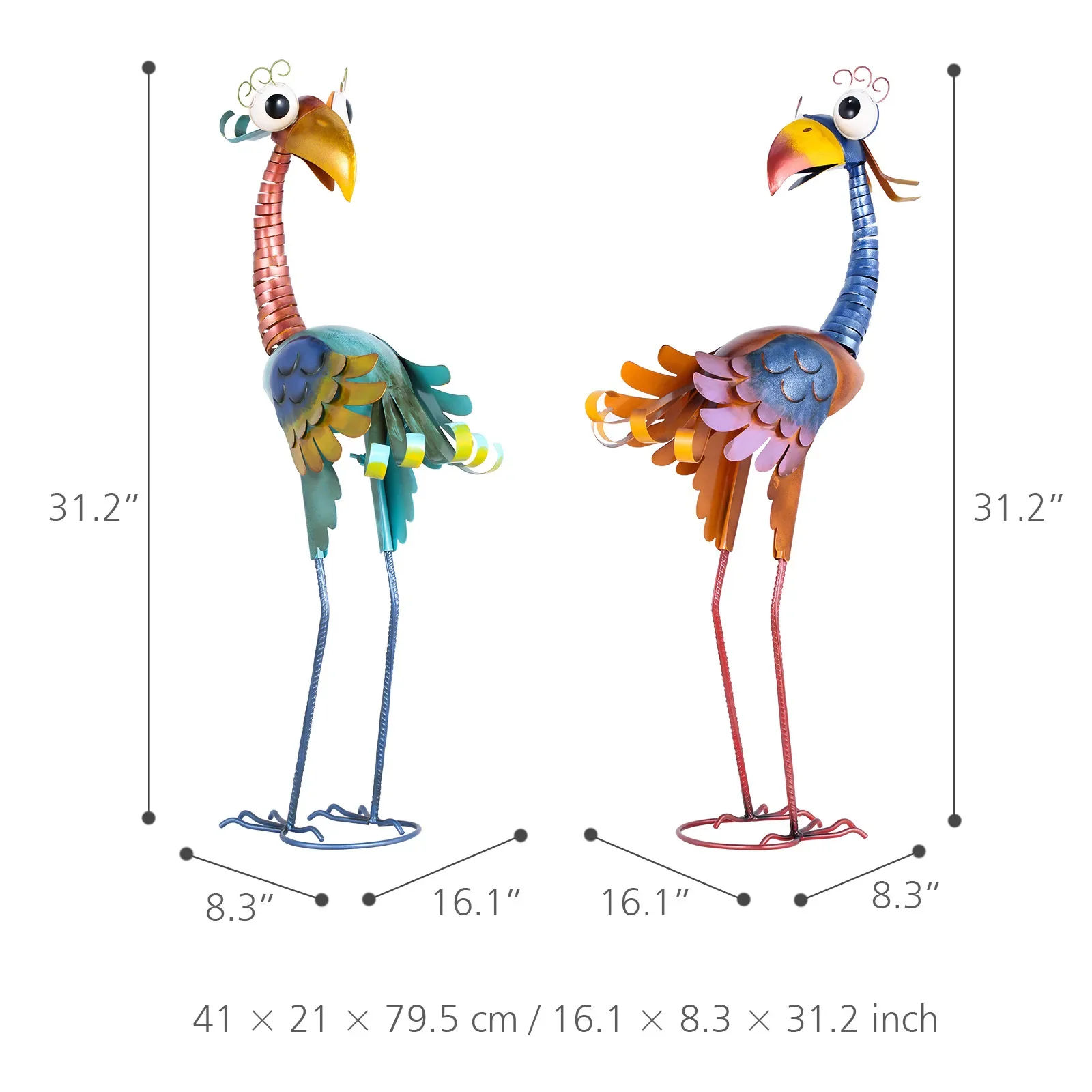 Creative Cartoon Toucan Ornament Crafts Metal Iron Home Balcony Garden LawnCrafts Home Outdoor Decor