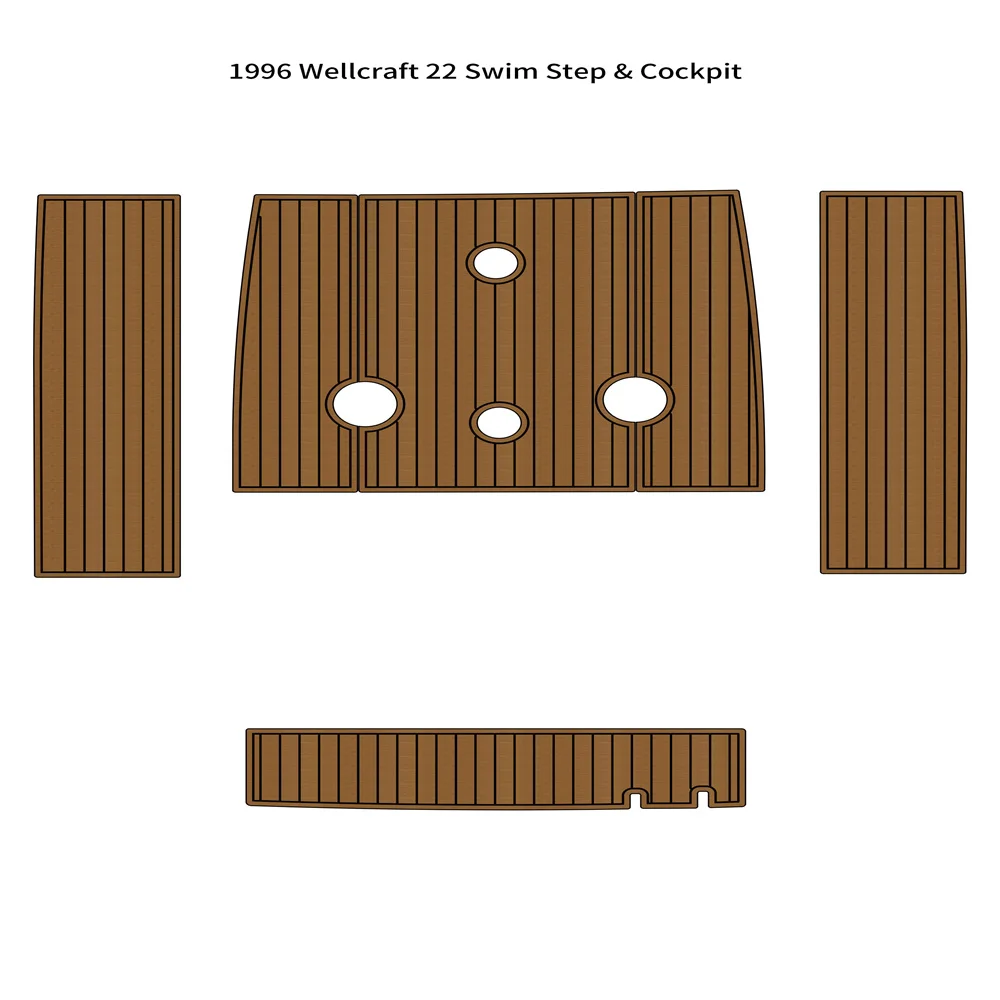 

1996 Wellcraft 22 Swim Step Platform Cockpit Pad Boat EVA Foam Teak Floor Mat