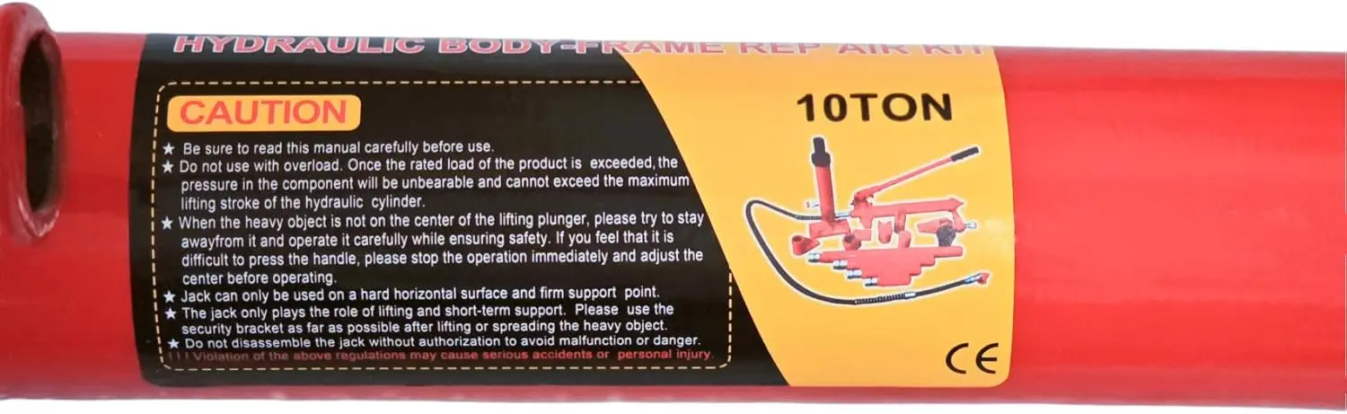 10 ton vloerkrik hydraulische pompset met lange steel, 22000 lbs, rood