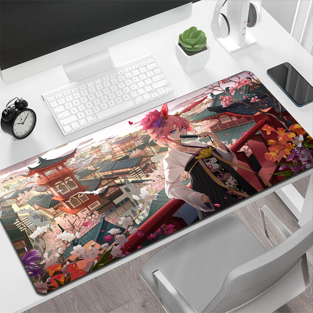 Pink Flower Hair Girl Yae Sakura Gaming Mouse Pad Large Mouse Pad PC Gamer Computer Mouse Mat Big Mousepad XXL Keyboard Desk Mat