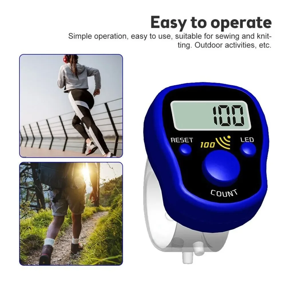 2pcs Set Mini Stitch Marker And Row Finger Counter LCD Electronic Digital Tally Counter by BeBosLook image 3