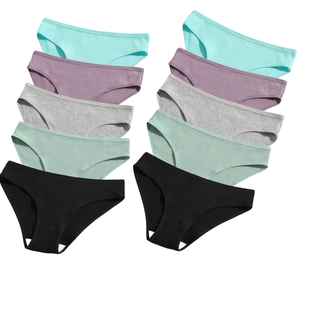 10 Stück/Set Damen Baumwoll-Slips Atmungsaktive Unterhosen Niedrige Taille Slips Sport Einfarbig Weiche Hautfreundliche Unterwäsche Täglicher Gebrauch S-XXL